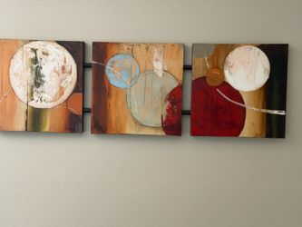 3-Piece Abstract Modern Wall Art – $70