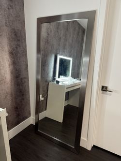 Silver Modern Floor/Wall Mirror