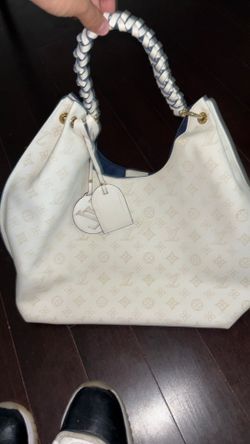 White gold and blue Louis Vuitton purse