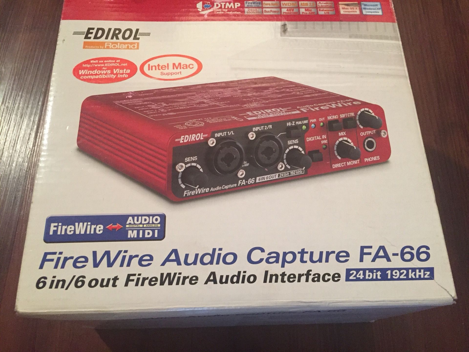 EDIROL/ROLAND FA-66 FIREWIRE 6 In / 6 out AUDIO INTERFACE