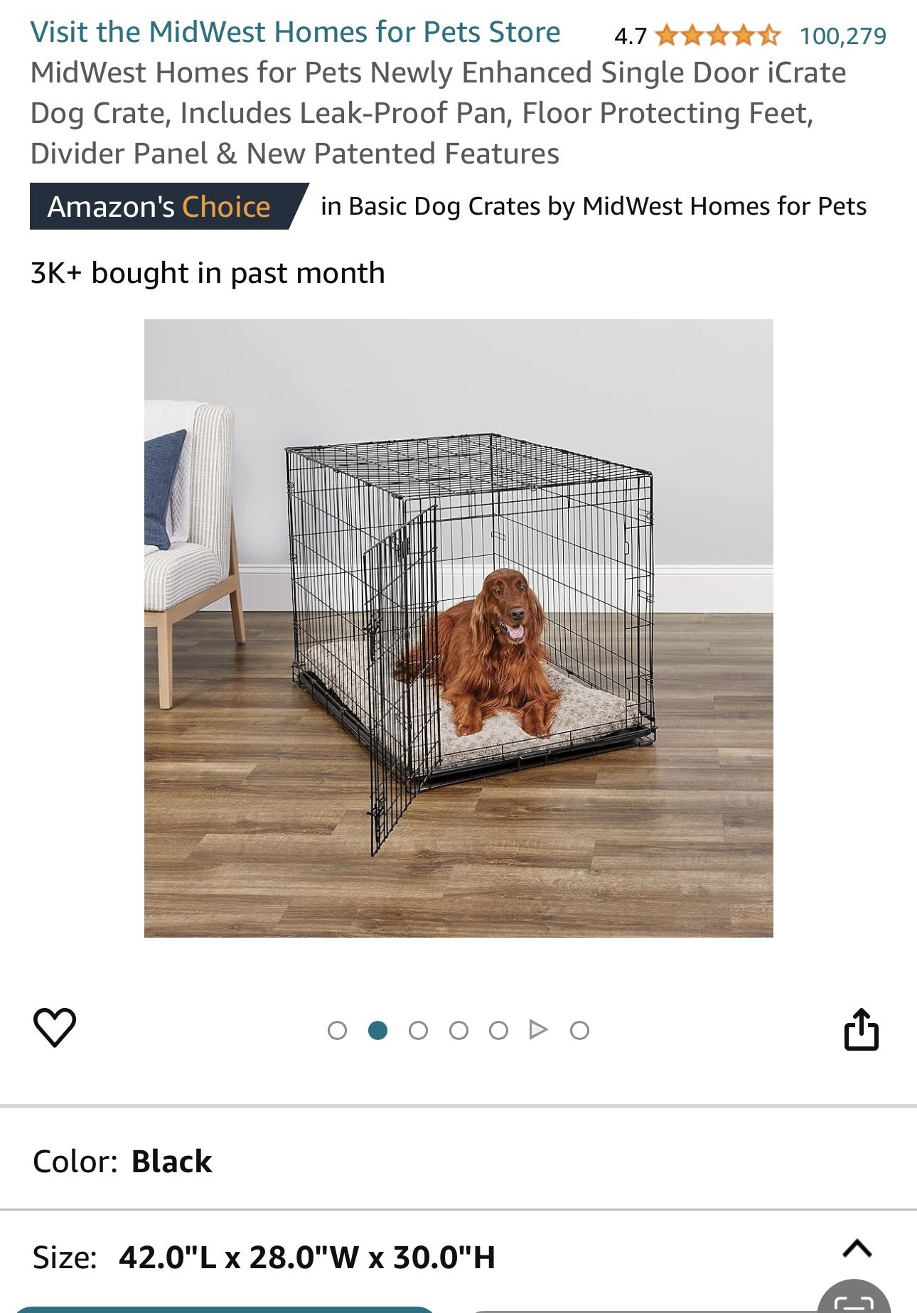 Midwest Single Door Dog Crate And Bed