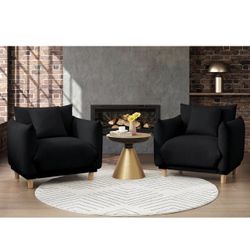 2 x Oversize comfortable modern minimalist single person sofa chair Black Oversize comfortable modern minimalist single person sofa chair Black