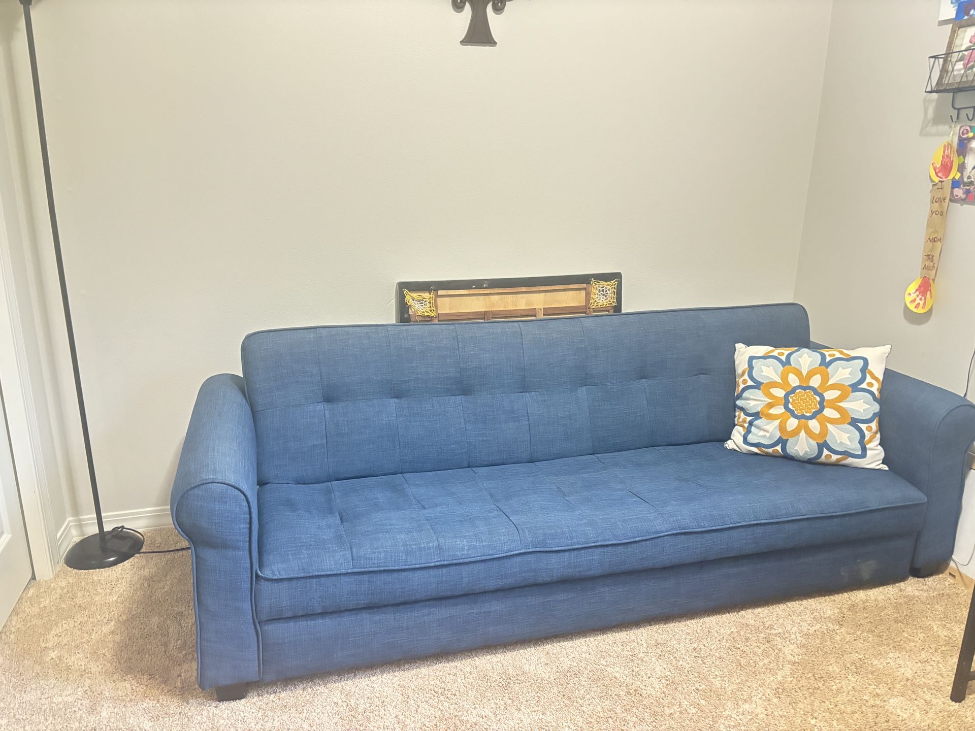 Blue Fabric Sofa