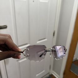 Photochromic Sunglasses Crystal Clear to Dark Diamond Cut Rimless