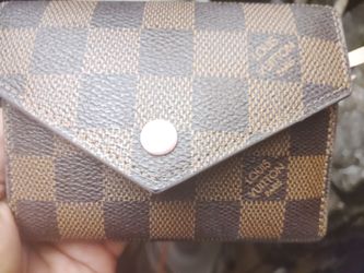 Authentic Louis Vuitton Victorine Wallet Damier Ebene Rose Ballerine