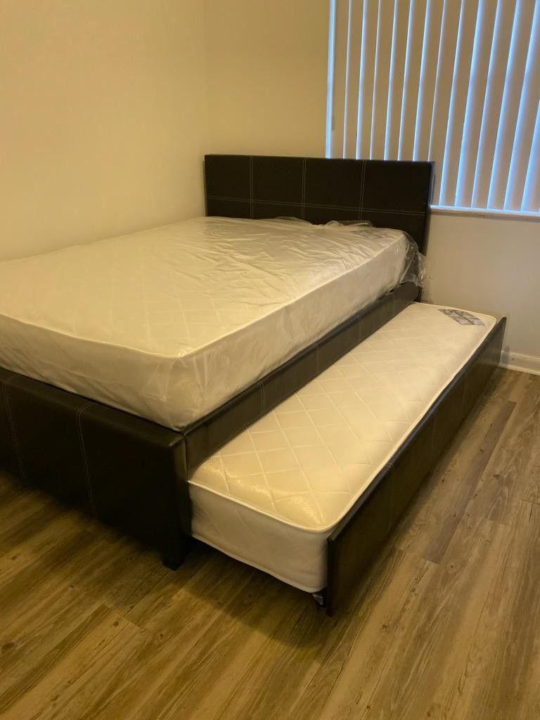 $499 full twin trundle bed bed 2 mattress brand new free delivery same day