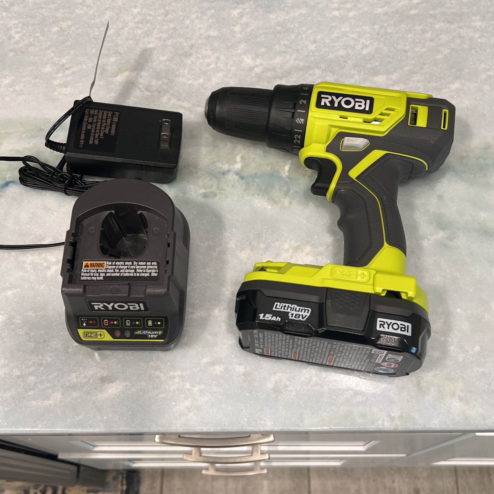 New Ryobi Cordless Drill With Battery And Charger. 