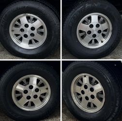 A nice set of OBS 5x5 wheels with nice matching tires, $450 FIRM. Silverado wheels.