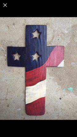Solid wood hand crafted USA cross