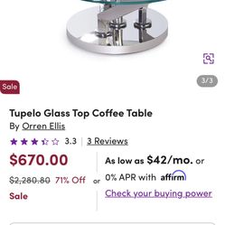 Tupelo Glass Top Coffee Table
