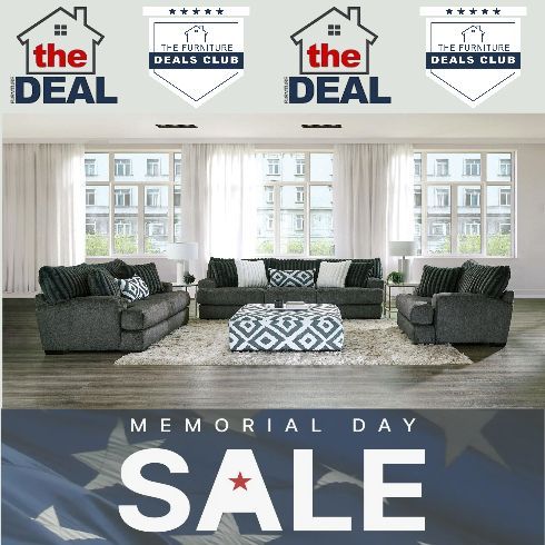 AMERICAN MADE SOFA SET: MEMORIAL PRICE-TAGS