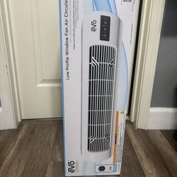 EVO Low Profile Window Fan Air Circulator With 4 Speed Electronic Touch Control Panel 
