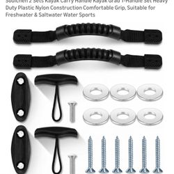 Sets Kayak Carry Handle Kayak Grab T-Handle Set Heavy Duty Plastic Nylon Construction Comfortable Grip, Suitable for Freshwater & Saltwater Water Spor