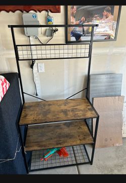 Kitchen shelf with hooks