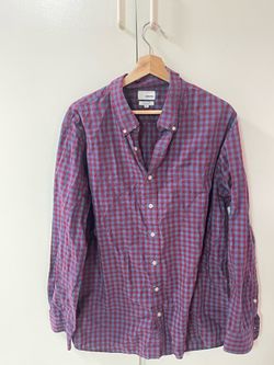 Sonoma Red and blue plaid long sleeve button down (size XL)