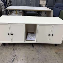 59 Inches Cat Litter Box Enclosure for 2 Cats, Hidden Litter Boxes Furniture with Cat Scratch Pad