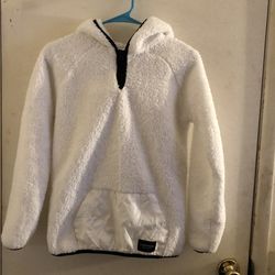 Calvin Kline White Hoodie Fleece Sweater Sz L 14/16