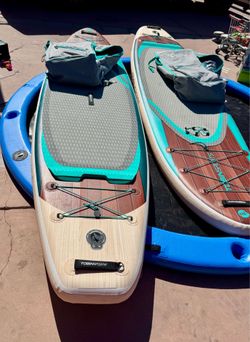 Two (2) Tobin Sports Inflatable Stand Up Paddle board Endeavor Elite 11'2" Inflatable
