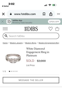 White Diamond Engagement Ring in Platinum