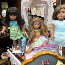 A Lot Of American Girl Dolls, Clothes, Furniture.
