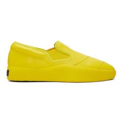 Adidas Y-3 Tangutsu Yellow Logo Canvas Slip On Sneakers