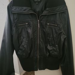 L BLACK LEATHER JACKET AND HOODIE JACKET S BOTH FOR 25 TOGETHER 