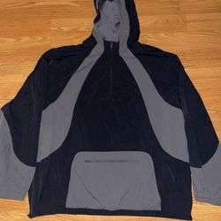 Oakley Windbreaker Jacket Hooded Zip Black Grey 2xl  Men’s