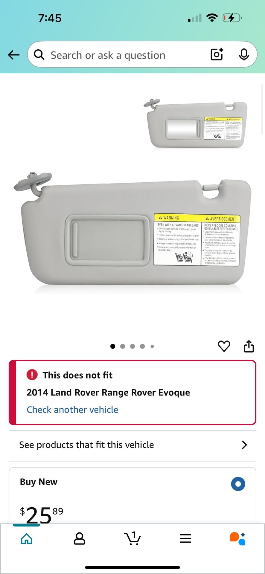 Left Driver side Sun Visor Gray with Sunroof fit for 2004 2005 Toyota RAV4, Replace for 74(contact info removed)0-B0