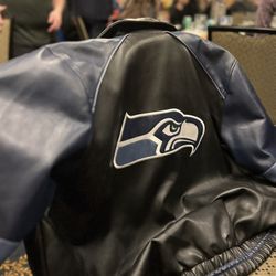 NEW XL Men’s Seahawks Leather Jacket 
