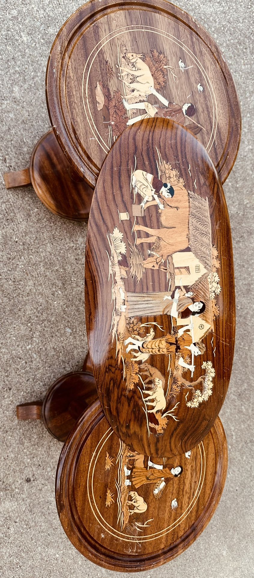3 Pieces Inlay Indian Small Table And Frame