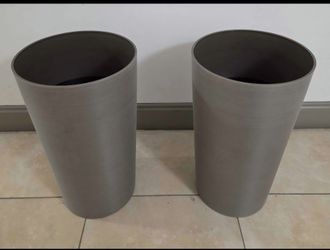 PAIR of 22" Light Brown Resin Planters (2 for $60) @ Lasting Creations