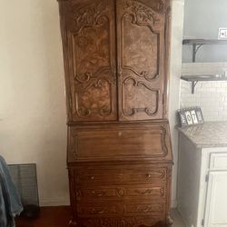 French Style Walnut Secretary Desk