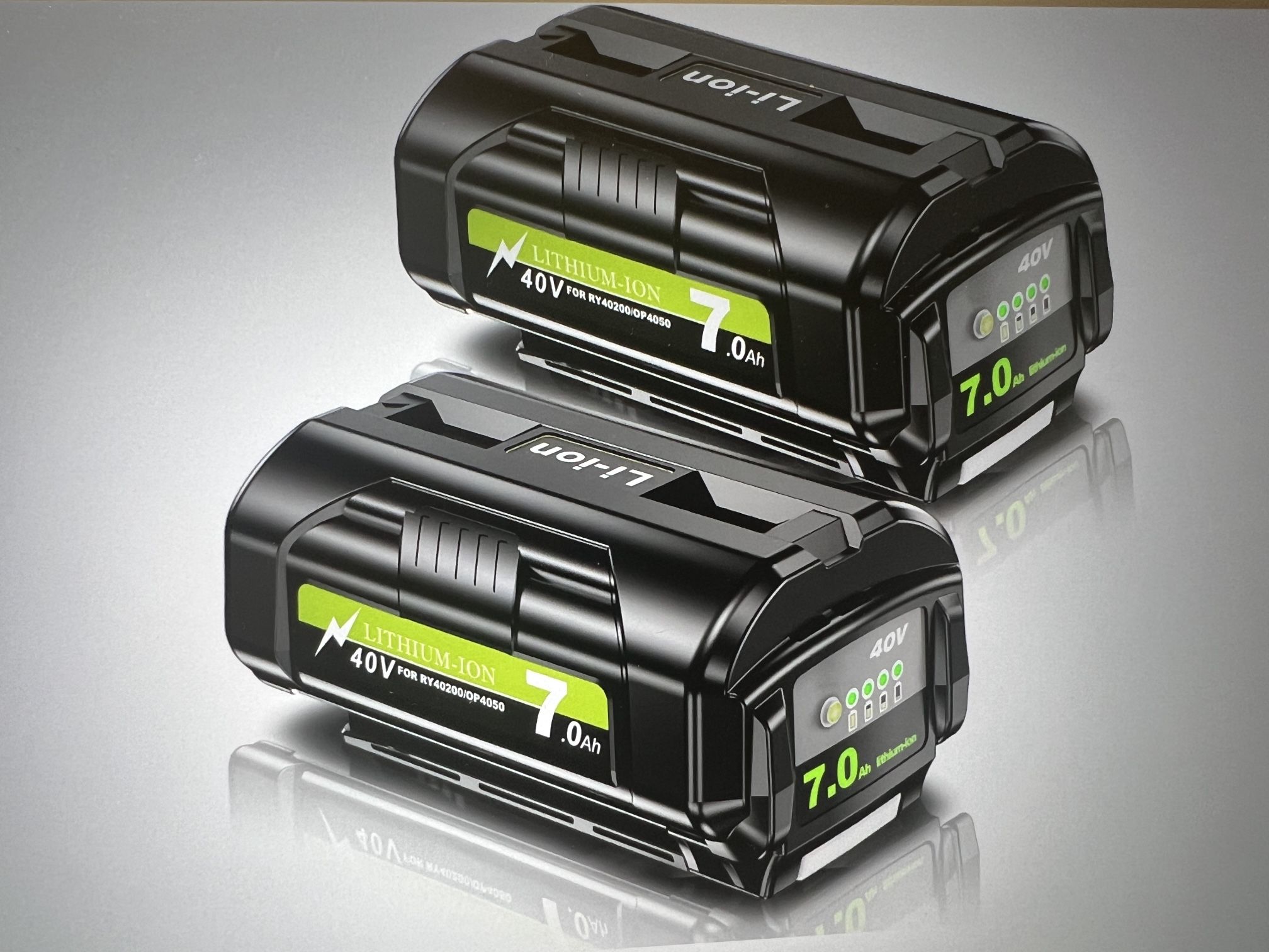 Upgraded OP4026A Battery Replacement for Ryobi 40V battery: 7.0Ah 2Pack OP4026 Battery Compatible for Ryobi 40V Battery OP4050A OP4015 OP40201 OP40261