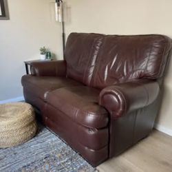Faux Leather Loveseat
