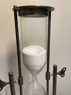 Vintage Brass Large Rotating Sand Hourglass Sand Timer Sandglass ~ 11.5” ~55+min