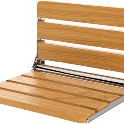Folding Shower Seat Wall Mounted, Home Care Wall Mounted Aluminum Folding Shower Seat, Wall-Mounted Fold Up Bathroom Stool Seating Chair (Red Oak/400 