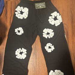 Black Denim Tear Sweatpants 