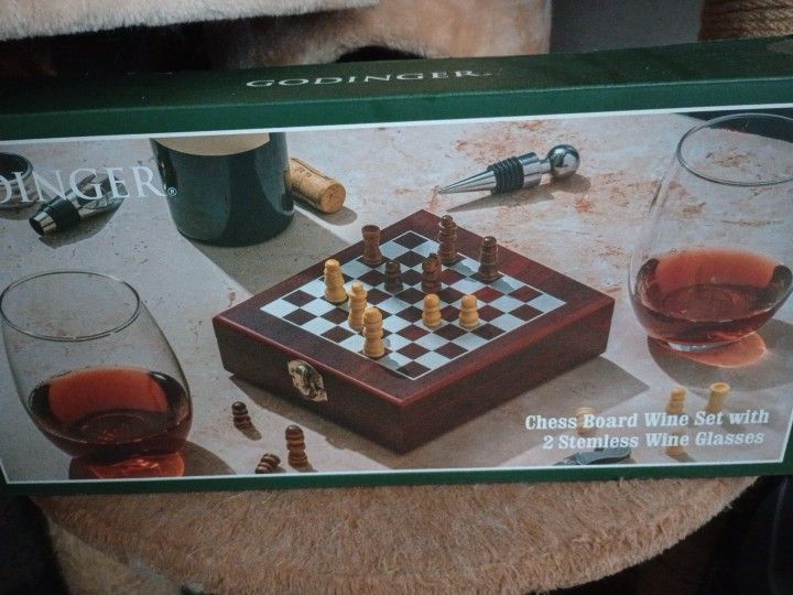Chess And Wine Set Brand New
