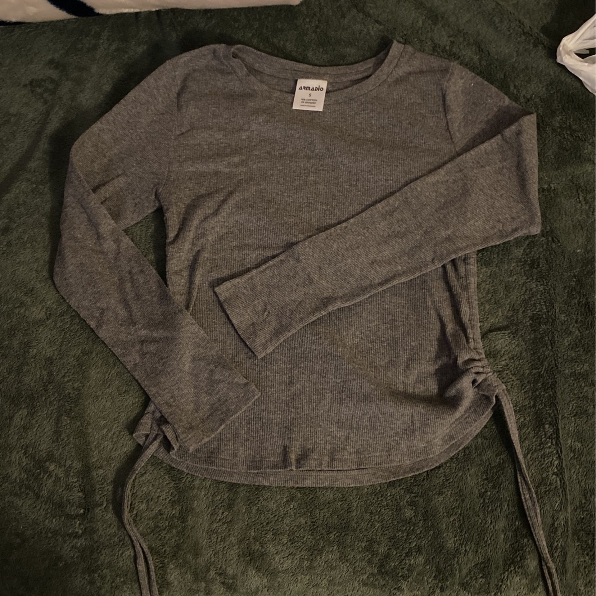 grey long sleeve top