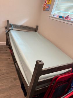 Grey twin bed frame