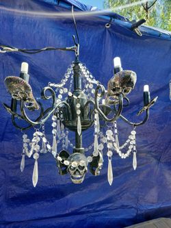 One of a Kind Custom Handmade Skull Crystal Chandelier !!!