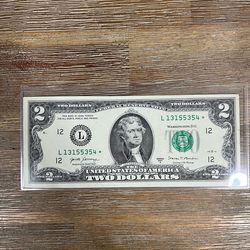 $2 bill Star note ⭐️ Series 2017 A