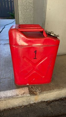 Red Metal Jerry Can Fuel Container
