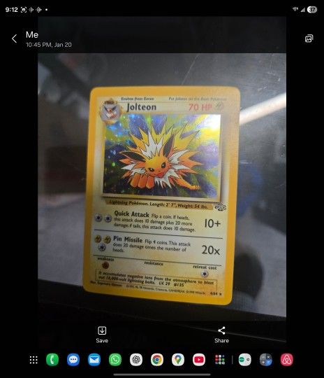 Vintage Pokémon Jolteon Holo – Jungle Set (1999)