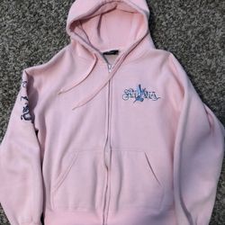 Women’s Pink Embroidered Santana Hooded Sweatshirt