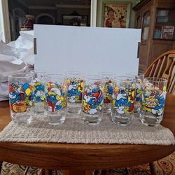 PROMO SET OF RETRO SMURF GLASSES BY PEYO