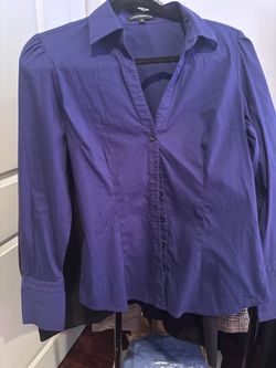 Express Design Studio Purple Button-Down Shirt