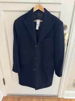 J Crew Navy Twill Coat NWT