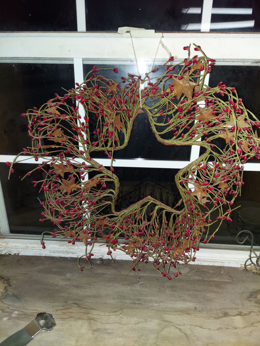 Heart berry wreath