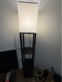 Modern Shelf Floor Lamp with Linen Shade (3 Color Temperatures)